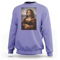 Funny Black Mona Lisa Sweatshirt African American Pride - Wonder Print Shop