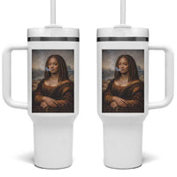 Funny Black Mona Lisa Tumbler With Handle African American Pride - Wonder Print Shop