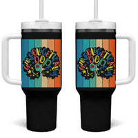 Black Girl Magic Pride Tumbler With Handle Unapologetically Dope Retro Sunset - Wonder Print Shop