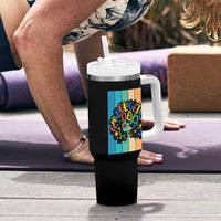 Black Girl Magic Pride Tumbler With Handle Unapologetically Dope Retro Sunset - Wonder Print Shop