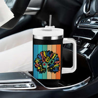 Black Girl Magic Pride Tumbler With Handle Unapologetically Dope Retro Sunset - Wonder Print Shop
