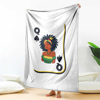 Queen Of Spades Black Girl Throw Blanket African American Women Pride - Wonder Print Shop