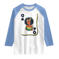 Queen Of Spades Black Girl Raglan Shirt African American Women Pride - Wonder Print Shop