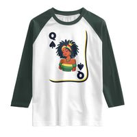 Queen Of Spades Black Girl Raglan Shirt African American Women Pride - Wonder Print Shop