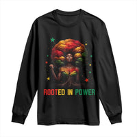 Melanin Queen Rooted In Power Long Sleeve Shirt African American Afro Tree Of Life - Wonder Print Shop
