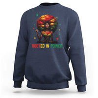 Melanin Queen Rooted In Power Sweatshirt African American Afro Tree Of Life - Wonder Print Shop