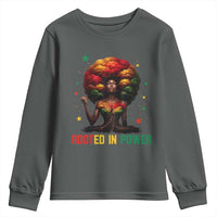 Melanin Queen Rooted In Power Youth Sweatshirt African American Afro Tree Of Life - Wonder Print Shop