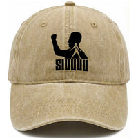 Siuuuu Number Seven Soccer Celebration Washed Cotton Baseball Cap Funny Sport Lovers Gift