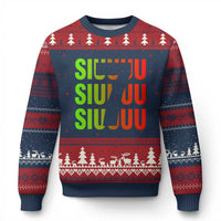 Siuuuu Soccer Celebration Ugly Christmas Sweater Gift For Soccer Lovers