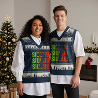 Siuuuu Soccer Celebration V-Neck Knit Sweater Vest Gift For Soccer Lovers