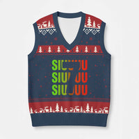 Siuuuu Soccer Celebration V-Neck Knit Sweater Vest Gift For Soccer Lovers