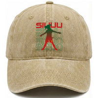 Funny Siuuuu Washed Cotton Baseball Cap Iconic Goal Shout Soccer Lover Gift