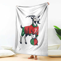 Number Seven Soccer GOAT Siuuuu Celebration Throw Blanket