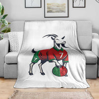 Number Seven Soccer GOAT Siuuuu Celebration Throw Blanket