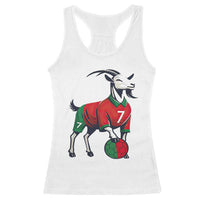 Number Seven Soccer GOAT Siuuuu Celebration Racerback Tank Top