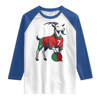 Number Seven Soccer GOAT Siuuuu Celebration Raglan Shirt