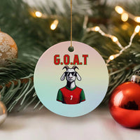 Siuuuu Goat Soccer Celebration Ceramic Ornament Gift For Fans