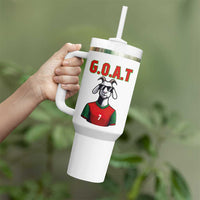Siuuuu Goat Soccer Celebration Tumbler With Handle Gift For Fans