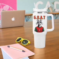 Siuuuu Goat Soccer Celebration Tumbler With Handle Gift For Fans