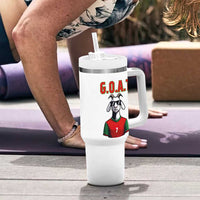 Siuuuu Goat Soccer Celebration Tumbler With Handle Gift For Fans