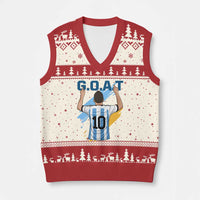 Legendary Number 10 V-Neck Knit Sweater Vest Goat Of Soccer Gift For Fans