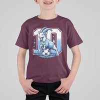 Number Ten The Goat Of Football Fans T Shirt For Kid Soccer Lover Gift