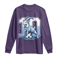 Number Ten The Goat Of Football Fans Long Sleeve Shirt Soccer Lover Gift