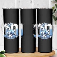 Number Ten The Goat Of Football Fans Skinny Tumbler Soccer Lover Gift