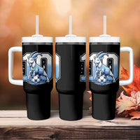 Number Ten The Goat Of Football Fans Tumbler With Handle Soccer Lover Gift