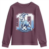 Number Ten The Goat Of Football Fans Youth Sweatshirt Soccer Lover Gift