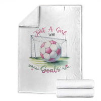 Just A Girl With Goals Throw Blanket Soccer Gift For Her