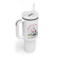 Just A Girl With Goals Tumbler With Handle Soccer Gift For Her