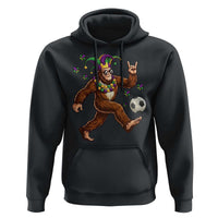 Funny Mardi Gras Bigfoot Playing Soccer Hoodie Football Fan Gift