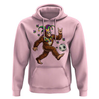 Funny Mardi Gras Bigfoot Playing Soccer Hoodie Football Fan Gift