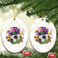 Mardi Gras Soccer Ball Ceramic Ornament Funny Soccer Player Gift