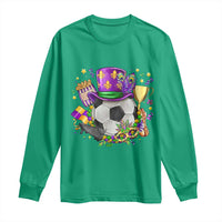 Mardi Gras Soccer Ball Long Sleeve Shirt Funny Soccer Player Gift
