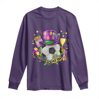 Mardi Gras Soccer Ball Long Sleeve Shirt Funny Soccer Player Gift