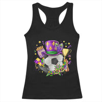 Mardi Gras Soccer Ball Racerback Tank Top Funny Soccer Player Gift