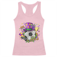 Mardi Gras Soccer Ball Racerback Tank Top Funny Soccer Player Gift