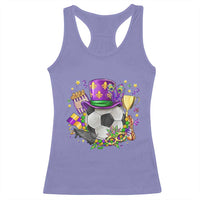 Mardi Gras Soccer Ball Racerback Tank Top Funny Soccer Player Gift