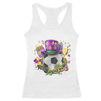 Mardi Gras Soccer Ball Racerback Tank Top Funny Soccer Player Gift
