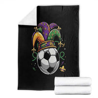 Mardi Gras Soccer Ball Throw Blanket Funny Louisiana Carnival Sports Gift