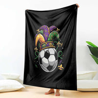 Mardi Gras Soccer Ball Throw Blanket Funny Louisiana Carnival Sports Gift