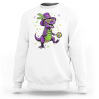 Funny Mardi Gras Dinosaur Playing Soccer Sweatshirt