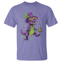 Funny Mardi Gras Dinosaur Playing Soccer T Shirt