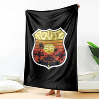 Retro Route Highway 66 Throw Blanket Vintage Americana Road Trip
