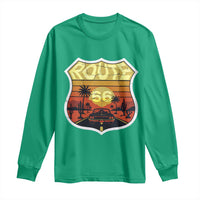 Retro Route Highway 66 Long Sleeve Shirt Vintage Americana Road Trip
