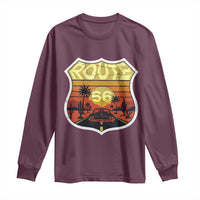 Retro Route Highway 66 Long Sleeve Shirt Vintage Americana Road Trip