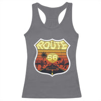 Retro Route Highway 66 Racerback Tank Top Vintage Americana Road Trip