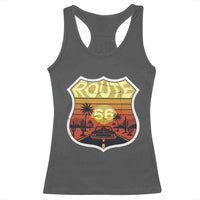 Retro Route Highway 66 Racerback Tank Top Vintage Americana Road Trip